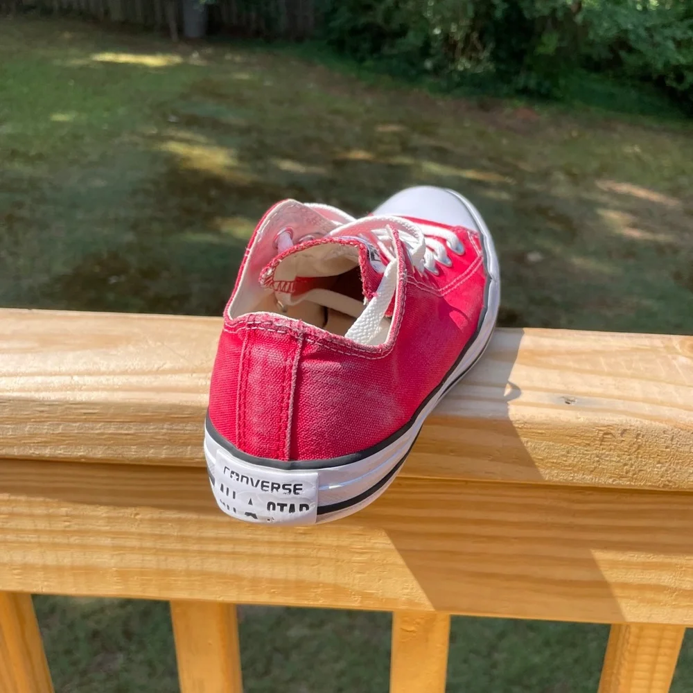 Converse Red Low-Top Canvas Sneakers - Picture 12 of 14